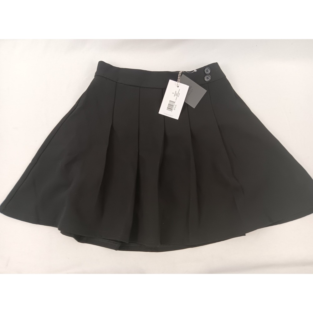 Danielle Bernstein Tennis Skort Stretch Herringbone Twill Black Womens 0